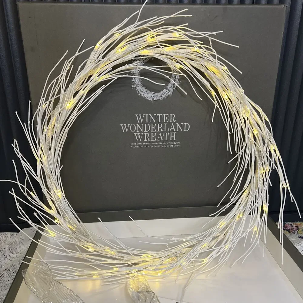 Restoration Hardware Winter Wonderland 24” Warm White Starry Lighted Wreath Box